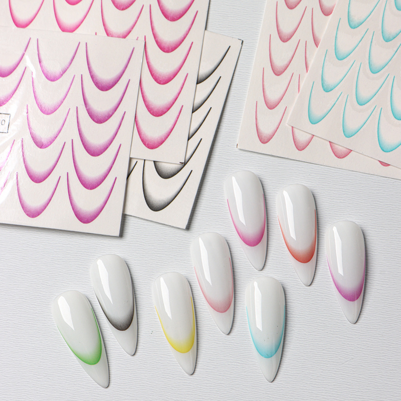 8pcs Gradient French Nail Art  - đánh giá và giá Waterslide Decal Paper