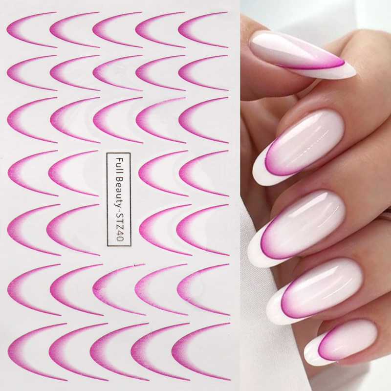 8pcs Gradient French Nail Art  - đánh giá và giá Waterslide Decal Paper