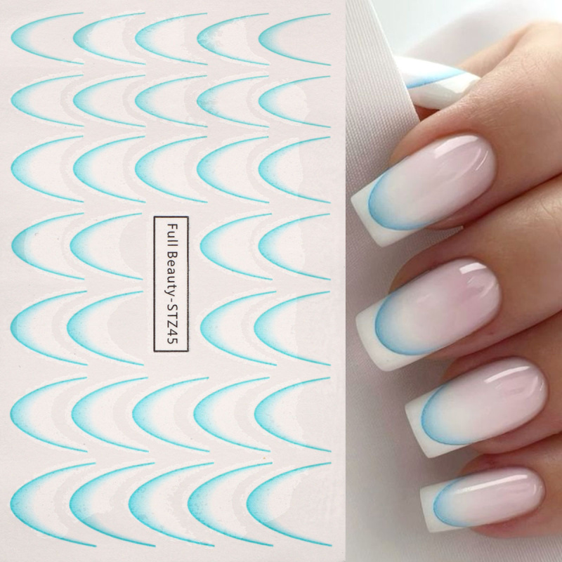 8pcs Gradient French Nail Art  - đánh giá và giá Waterslide Decal Paper